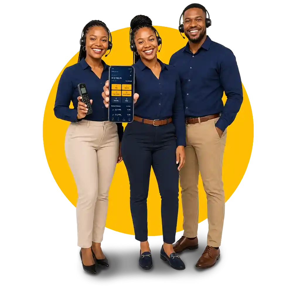 iKWAZA support consultant holding the app
